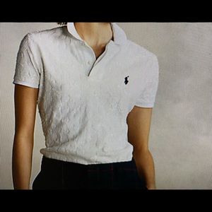 NWOT Ralph Lauren White Sequin Polo Shirt